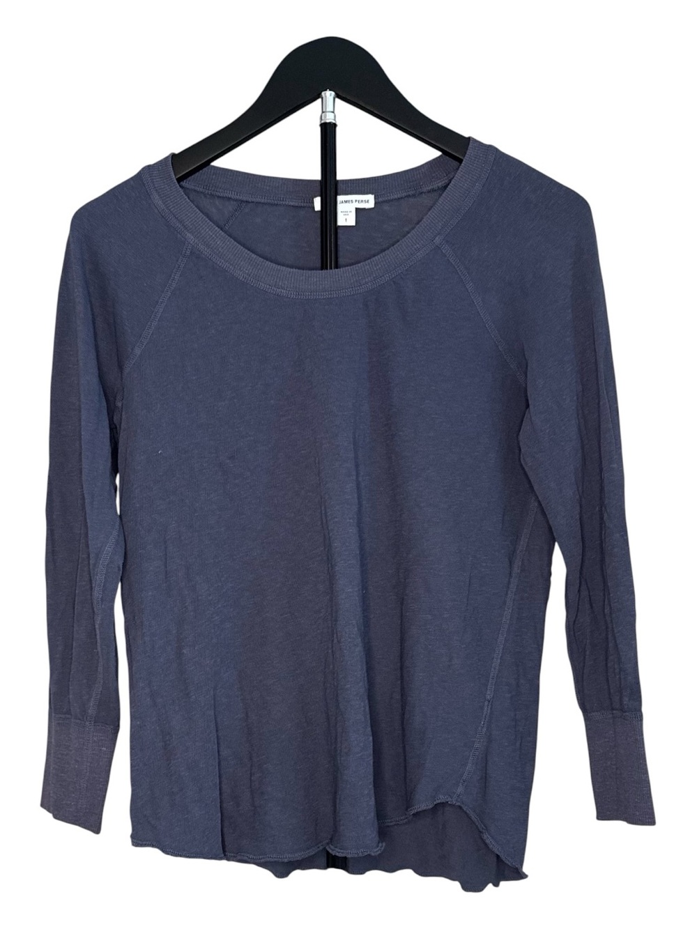 James Perse Long Sleeve Tee in Blue/Grey